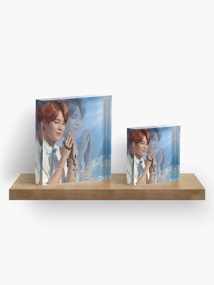 Alternate view of BTS Jimin Praying meme Acrylic Block