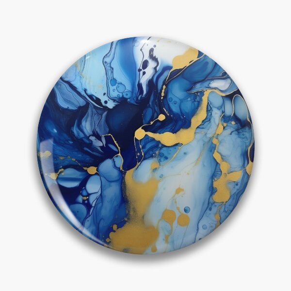 Item preview, Blue and Gold Alcohol Ink - Geode Pattern designed and sold by TPhanDesign.