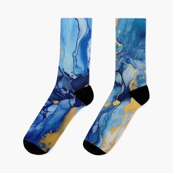 Item preview, Blue and Gold Alcohol Ink - Geode Pattern designed and sold by TPhanDesign.