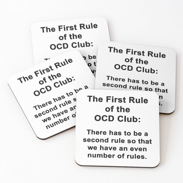 Item preview, The First Rule of the OCD Club designed and sold by Chris  Bradshaw.