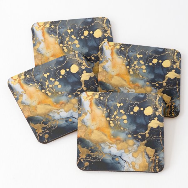 Item preview, Black and Gold Alcohol Ink - Geode Pattern designed and sold by TPhanDesign.