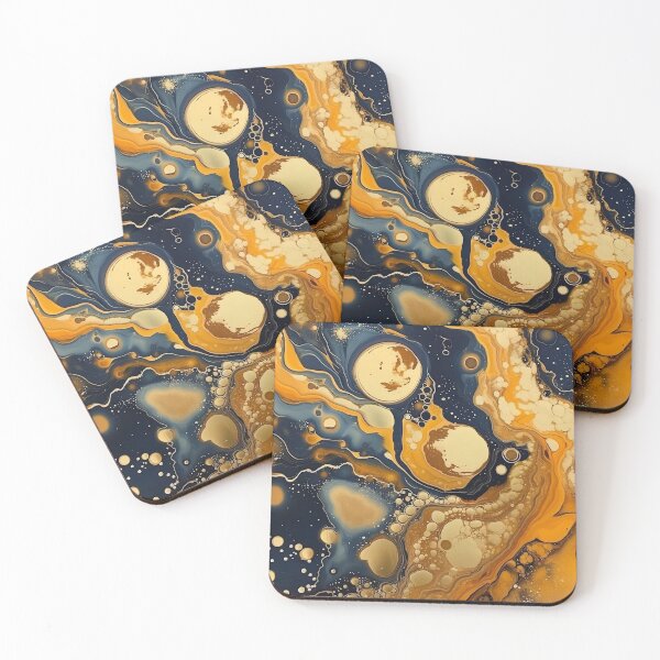 Item preview, Dark Blue and Gold Alcohol Ink - Geode Pattern designed and sold by TPhanDesign.