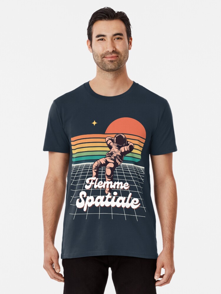 Thumbnail 1 of 6, Premium T-Shirt, Space Laziness - Lazy Cosmonaut in Space designed and sold by Feignasses.