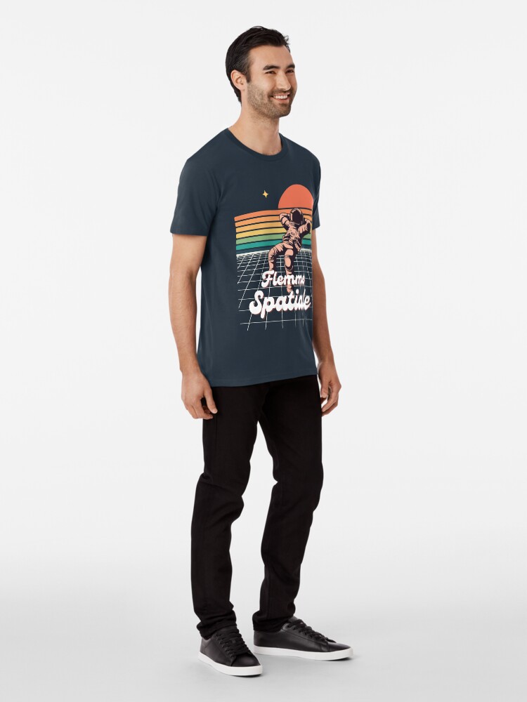 Thumbnail 3 of 6, Premium T-Shirt, Space Laziness - Lazy Cosmonaut in Space designed and sold by Feignasses.