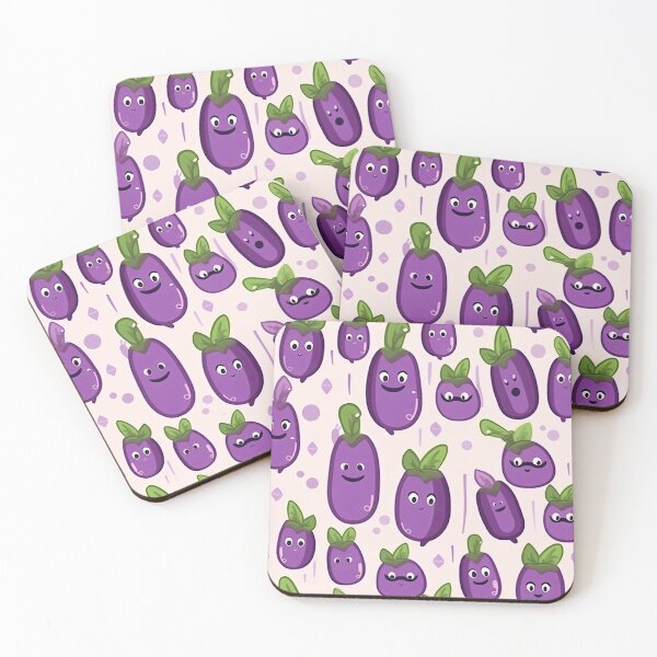 Item preview, Cute eggplants pattern designed and sold by Pinkbirdie.
