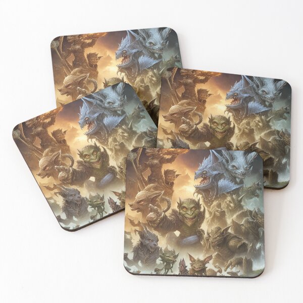 Item preview, Fantasy creatures Goblins Trolls Fairies beautiful poster artwork designed and sold by Vintage Designs +.