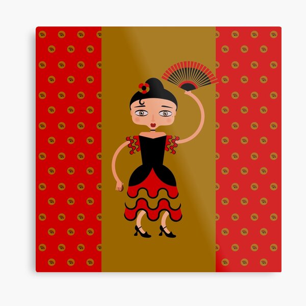 Spanish Flamengo Dancer Metal Print