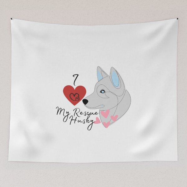 Item preview, I love My Rescue Husky designed and sold by LunarDogs.