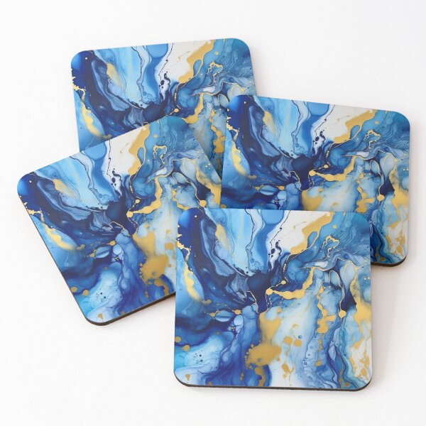 Item preview, Blue and Gold Alcohol Ink - Geode Pattern designed and sold by TPhanDesign.