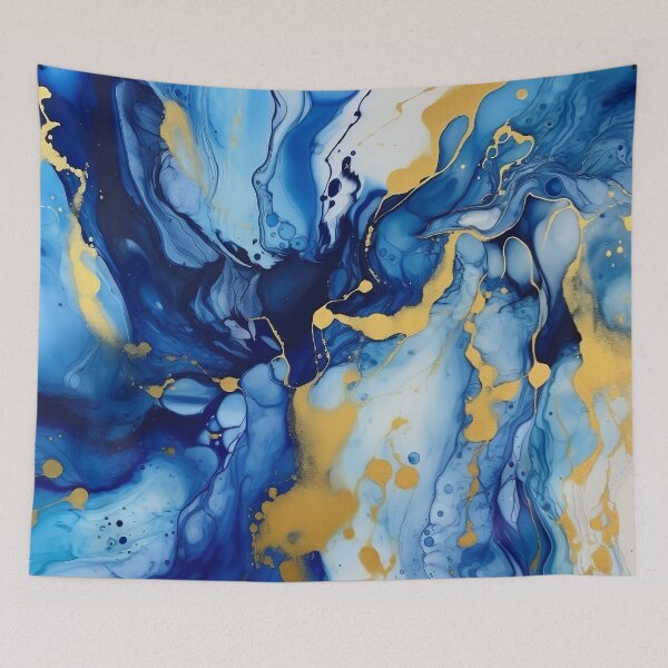 Item preview, Blue and Gold Alcohol Ink - Geode Pattern designed and sold by TPhanDesign.