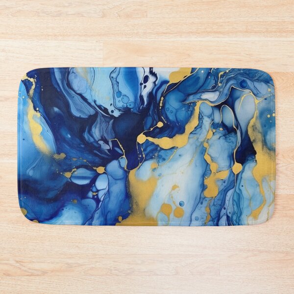 Item preview, Blue and Gold Alcohol Ink - Geode Pattern designed and sold by TPhanDesign.