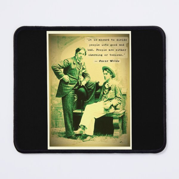 Item preview, Oscar Wilde and Bosie Douglas portrait and quote: “It is absurd to divide people into good and bad...” designed and sold by artbleed.