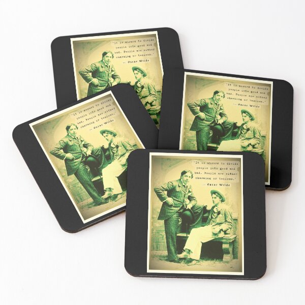 Item preview, Oscar Wilde and Bosie Douglas portrait and quote: “It is absurd to divide people into good and bad...” designed and sold by artbleed.