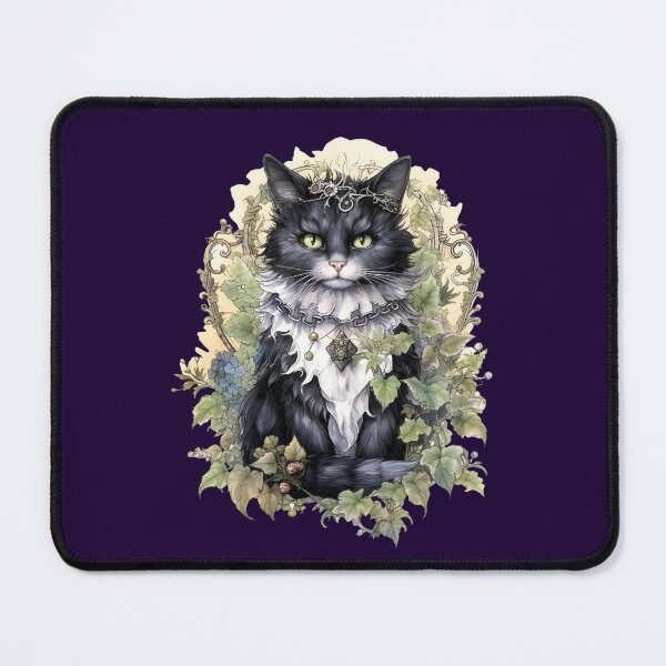 Item preview, Gothic Tuxedo Cat Sitting in Ivy designed and sold by Jandsgraphics.