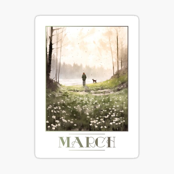 Item preview, "March" 3/12 Calendar Themed Postcard / Greeting Card designed and sold by Iamglitchy.