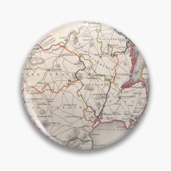 Item preview, Vintage County Down Ireland Map (1846) Old Northern Irish Regional Area Atlas designed and sold by BravuraMedia.