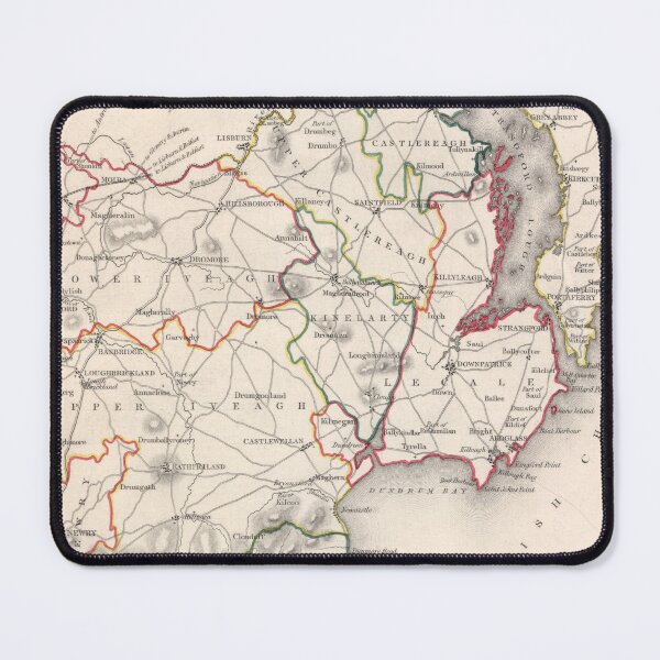 Item preview, Vintage County Down Ireland Map (1846) Old Northern Irish Regional Area Atlas designed and sold by BravuraMedia.