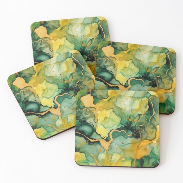 Item preview, Green and Gold Alcohol Ink - Geode Pattern designed and sold by TPhanDesign.