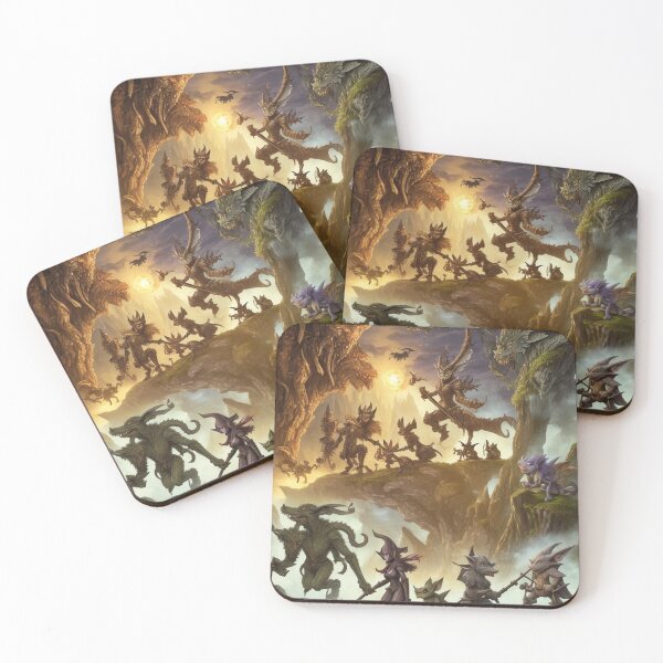 Item preview, Fantasy creatures Goblins Trolls Fairies beautiful poster artwork designed and sold by Vintage Designs +.