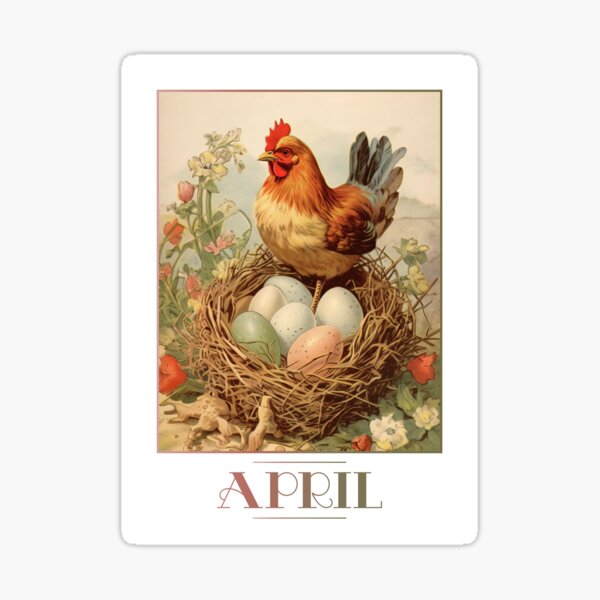 Item preview, "April" 4/12 Calendar Themed Postcard / Greeting Card designed and sold by Iamglitchy.