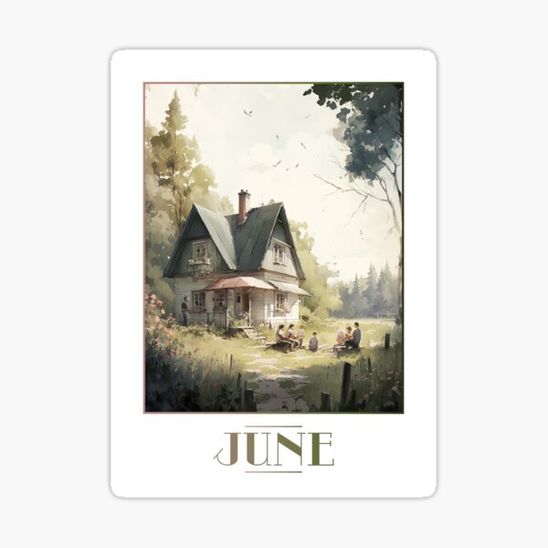 Item preview, "June" 6/12 Calendar Themed Postcard / Greeting Card designed and sold by Iamglitchy.