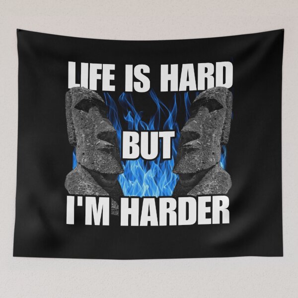 Item preview, Life is Hard but I'm Harder - Funny Controversial Quote - Irony & Humor Pun designed and sold by StylishPlatypus.