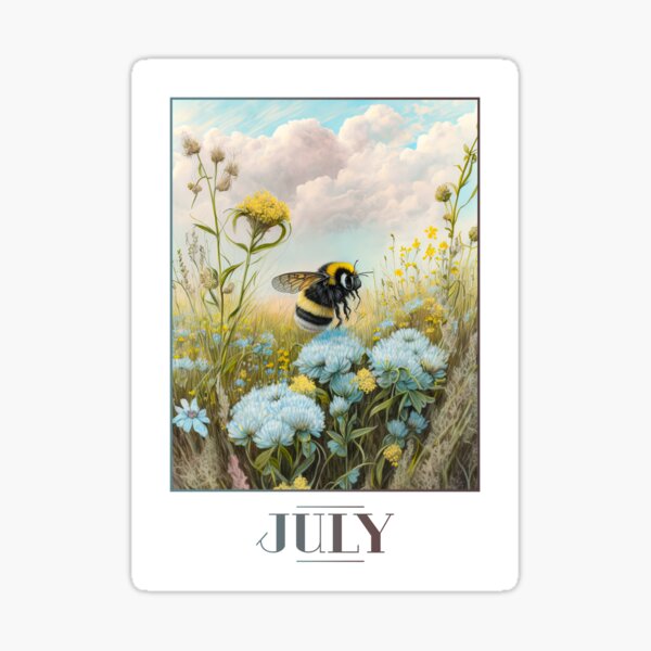 Item preview, "July" 7/12 Calendar Themed Postcard / Greeting Card designed and sold by Iamglitchy.