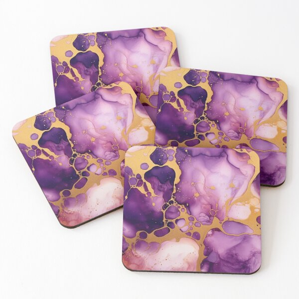 Item preview, Purple and Gold Alcohol Ink - Geode Pattern designed and sold by TPhanDesign.
