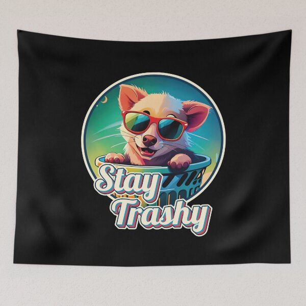 Item preview, Stay Trashy Funny Vintage Retro Happy Opossum Lover Ver18 designed and sold by thecatcouch.