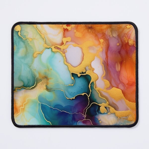 Item preview, Rainbow and Gold Alcohol Ink - Gradient Geode Pattern designed and sold by TPhanDesign.