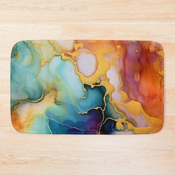 Item preview, Rainbow and Gold Alcohol Ink - Gradient Geode Pattern designed and sold by TPhanDesign.