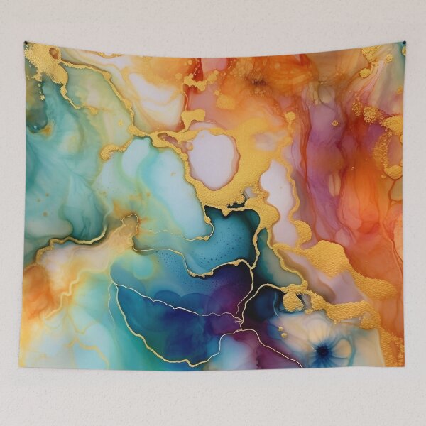 Item preview, Rainbow and Gold Alcohol Ink - Gradient Geode Pattern designed and sold by TPhanDesign.