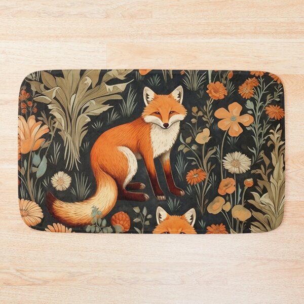 Item preview, Vintage Fox and Flowers Pattern designed and sold by TPhanDesign.