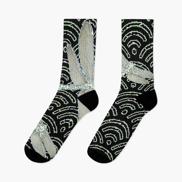 Item preview, ABSTRACTED WHITE DRAGONFLIES BLACK CLOUD PATTERN ART designed and sold by sharlesart.