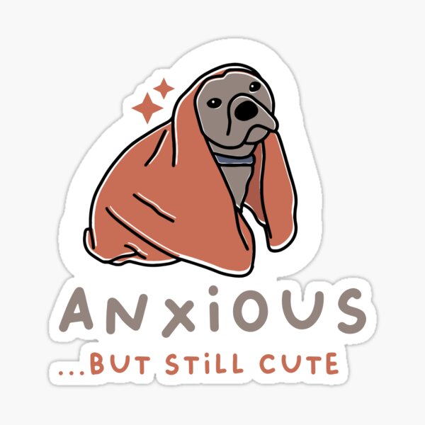 Item preview, anxious but still cute - jack the pibble designed and sold by Becca Alessi.