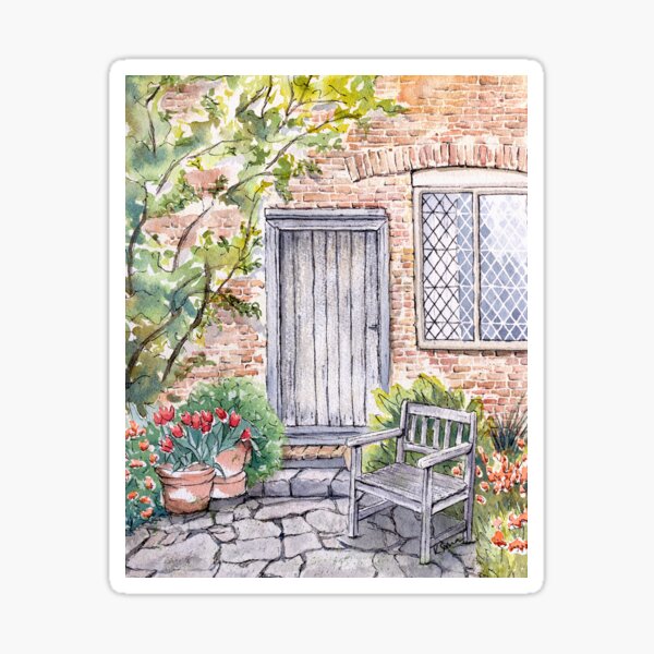 Sit for a Spell Original Watercolor Painting Sticker