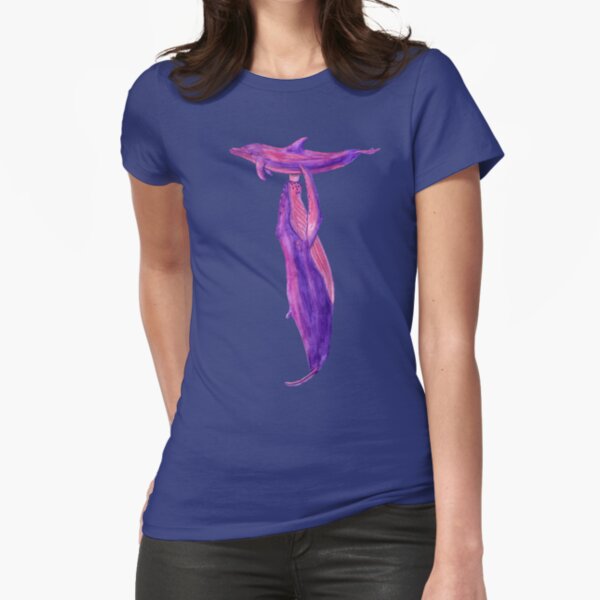 Lustige Hebefigur /Funny lift - Wal/Delfin - Whale/Dolphin Fitted T-Shirt