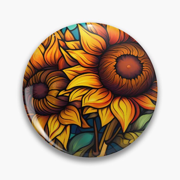 Artikelvorschau, Sunflowers : Stained Glass Style entworfen und verkauft von MTJ-Mushrooms.