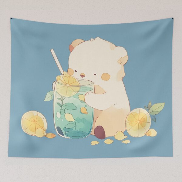 Item preview, The cute bear who wants to drink juice designed and sold by Cahlie Li.