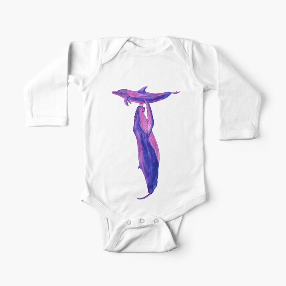 Lustige Hebefigur Funny Lift Wal Delfin Whale Dolphin Baby One Piece By Doristhomas Redbubble