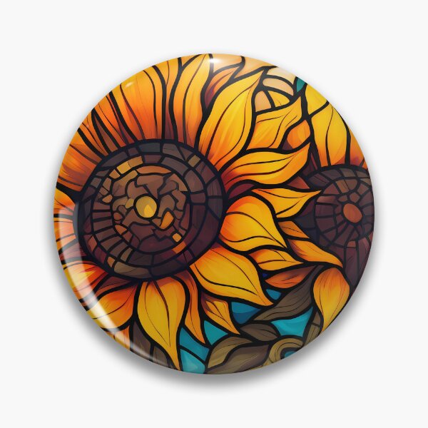 Artikelvorschau, Sunflowers : Stained Glass Style entworfen und verkauft von MTJ-Mushrooms.