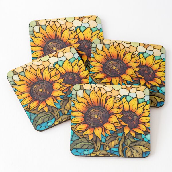 Item preview, Sunflowers : Stained Glass Style designed and sold by MTJ-Mushrooms.
