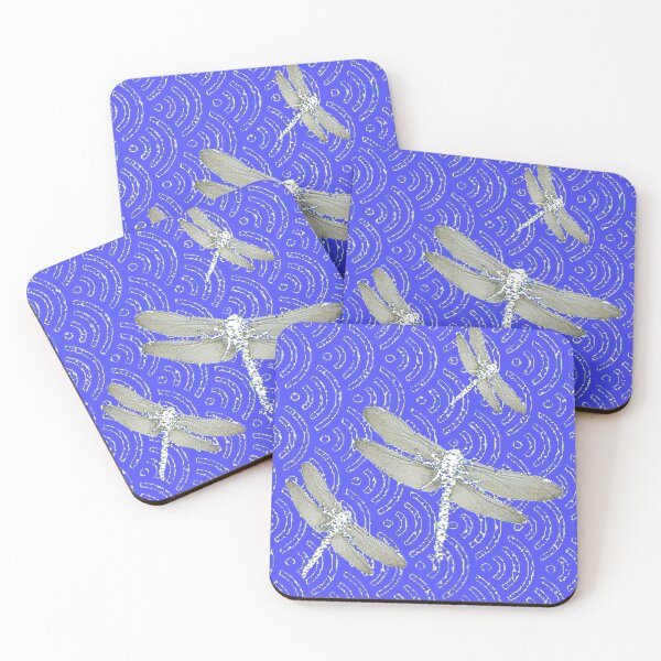 Item preview, DRAGONFLIES BLUE ABSTRACT CLOUD  PATTERN ART designed and sold by sharlesart.