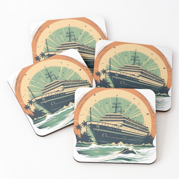 Item preview, Cruise ship on a sunrise designed and sold by digitalhubdepot.