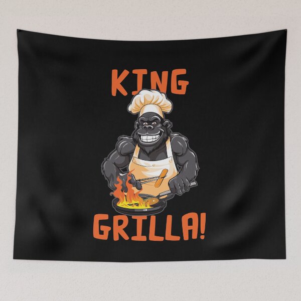 Item preview, King Grilla - Funny Gorilla BBQ design designed and sold by Gerald Waters.