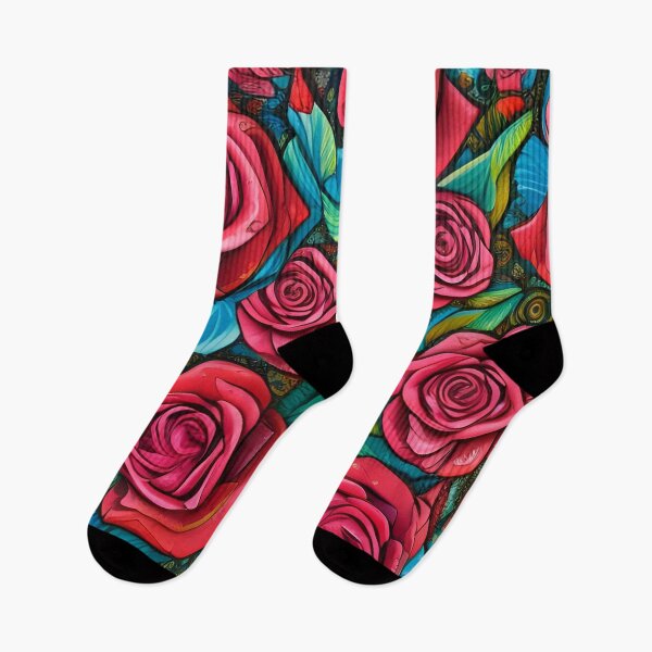 Item preview, Vintage Pop Art Pattern Roses Flowers  Art Design designed and sold by PC-artist.