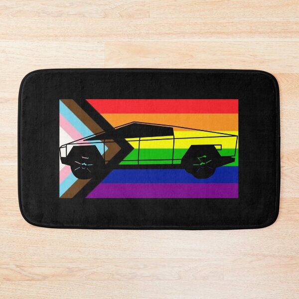 Item preview, Tesla Cybertruck with Pride Progress Flag designed and sold by WigOutlet.