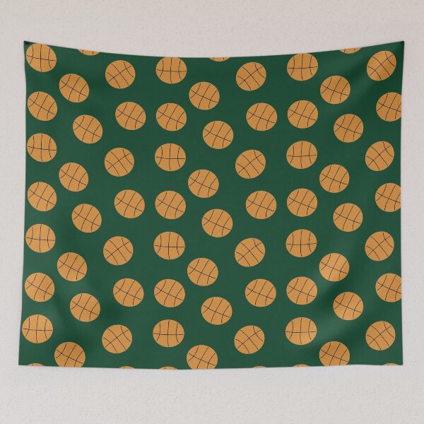 Item preview, Basketball on Hunter Green designed and sold by RepeatCandy.