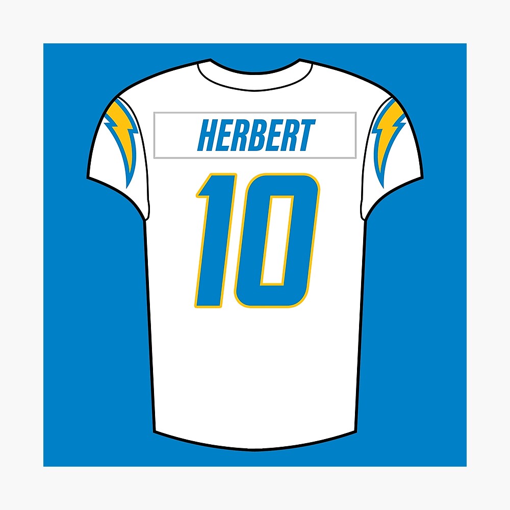 Justin Herbert Home Jersey Sticker for Sale by designsheaven