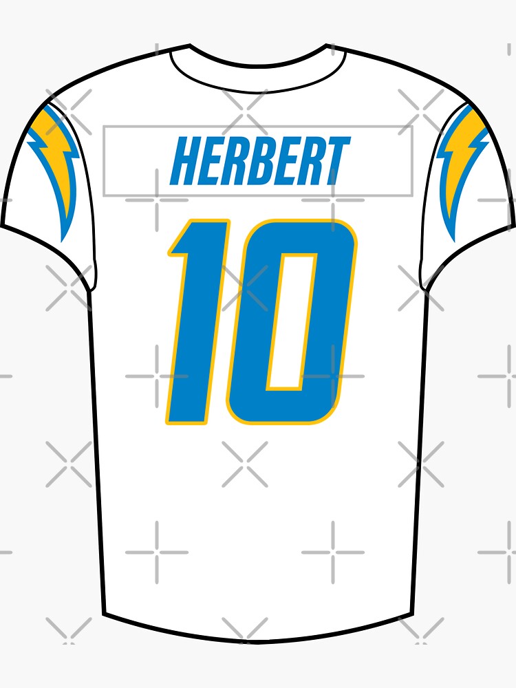 Justin Herbert Away Jersey' Sticker for Sale by designsheaven